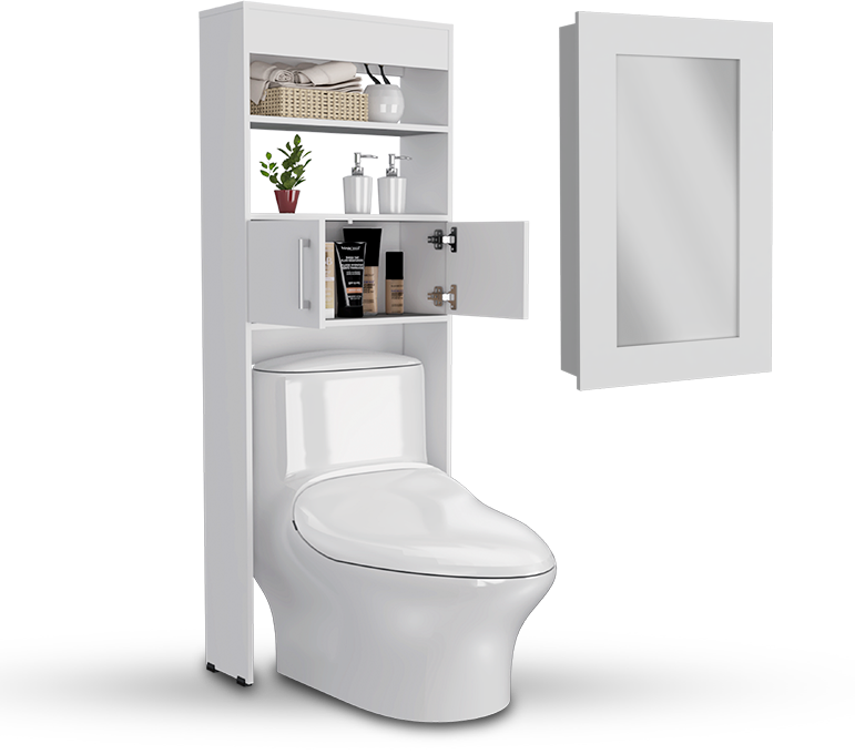 Baño con inodoro color blanco
