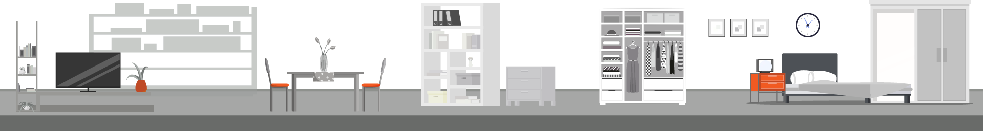 imagen vectorial representando organizacion de espacios